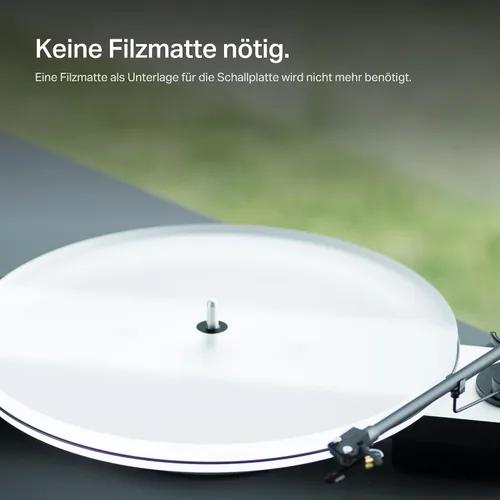 Vista 8 de Pro-Ject Acrylic - Plato giratorio acrílico E Plato acrílico con acabado satinado para tocadiscos Elemental, Primary y Essential, para un sonido más