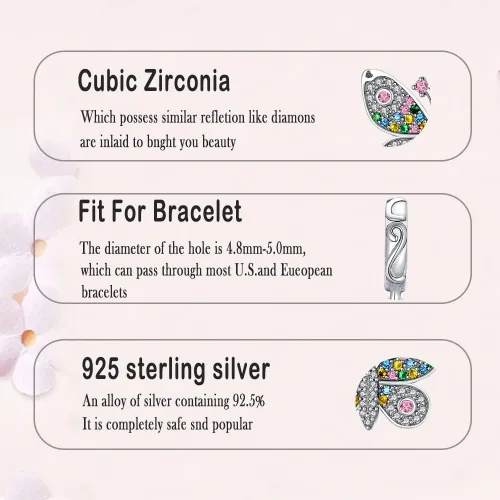 Vista 148 de LNQOBU Happy Life - Colgante para pulseras de abalorios, plata de ley 925 para mujer (con un espaciador de cuentas)