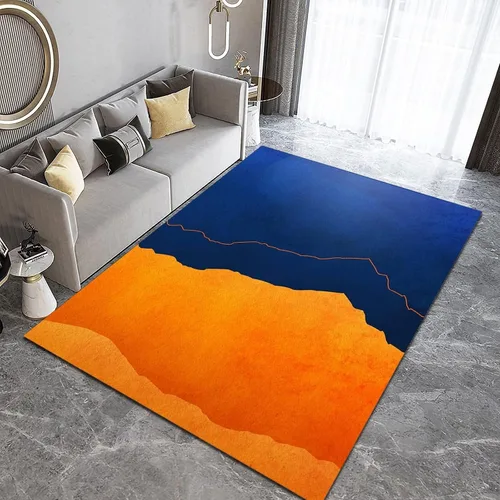 Vista 10 de Alfombra de área con diseño de dibujos animados en acuarela, estilo bohemio de mediados de siglo, con diseño de hojas de palmera tropicales, suave