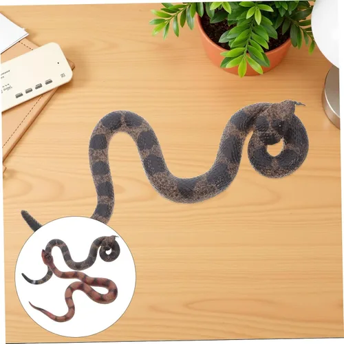 Vista 8 de Yardwe 2pcs Realistic Rubber Snakes Soft Rattlesnake Figurine for Pranks Halloween Decorations Garden Displays Educational Fun Safe for Pets
