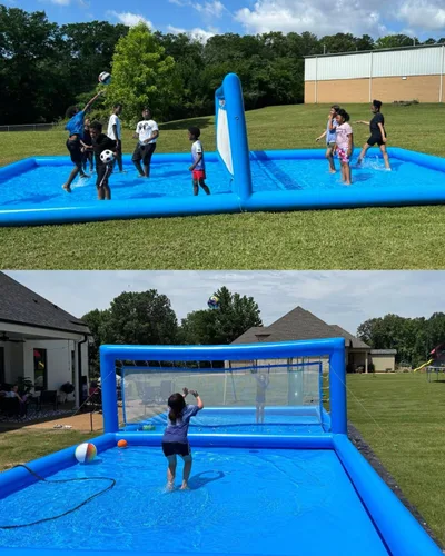 Vista 8 de Juego de voleibol inflable de 33 pies/L, para piscina, voleibol, juegos de playa para adultos y fiestas familiares, juegos gigantes de verano