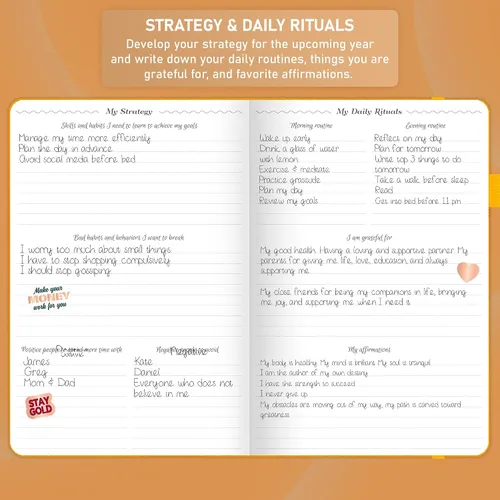Vista 5 de GoGirl Agenda semanal – Planificador de trabajo y vida por hora con ranuras de tiempo – Organizador vertical para productividad diaria, A5