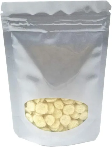Vista 13 de 100 bolsas de Mylar de pie, bolsa de plástico para ventana para almacenamiento de alimentos, bloqueo de aluminio, bolsa de papel de aluminio