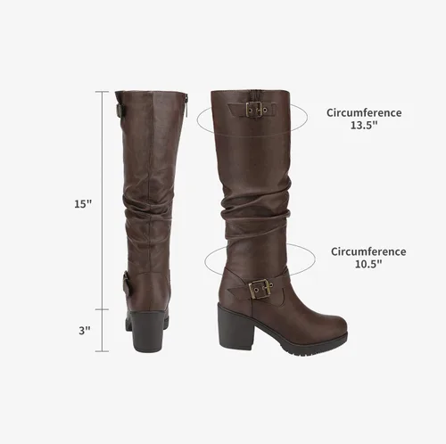 Vista 4 de Dream Pairs - Botas a la rodilla de tacón grueso para mujer