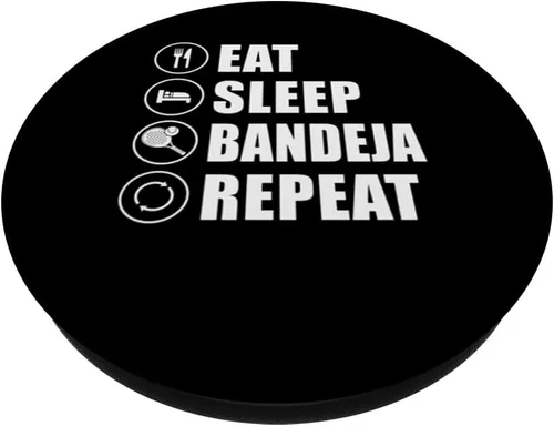 Vista 2 de Eat Sleep Bandeja Repeat Padel Racquet Paddle PopSockets Adhesive PopGrip
