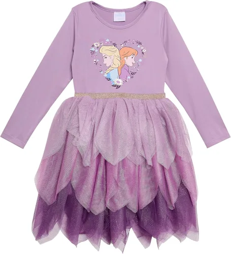Vista 7 de Disney Vestido tutú de princesa de manga larga para niñas, lindos vestidos para niños pequeños con Cenicienta, Bella, Elsa y Tiana
