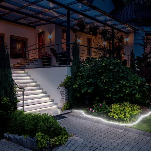 Vista 5 de Luces de cuerda LED de neón de 32.8 pies, 6000 K, color blanco, regulable, luces LED de cuerda 24 V, flexible, cortable, IP67, impermeable