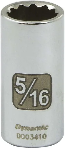 Vista 8 de Dynamic Herramientas 1/4" Drive 12 Point Sae, 1/2" Longitud estándar, Zócalo de acabado cromado