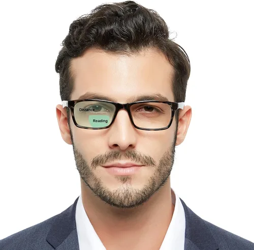 Vista 7 de OCCI CHIARI Gafas de lectura bifocales para hombres, lectores de protección ocular cuadrada de transición