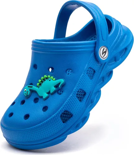 Vista 6 de WOUEOI Zapatos de jardín para niños y niñas, sandalias de dibujos animados, zuecos, pantuflas de playa para niños