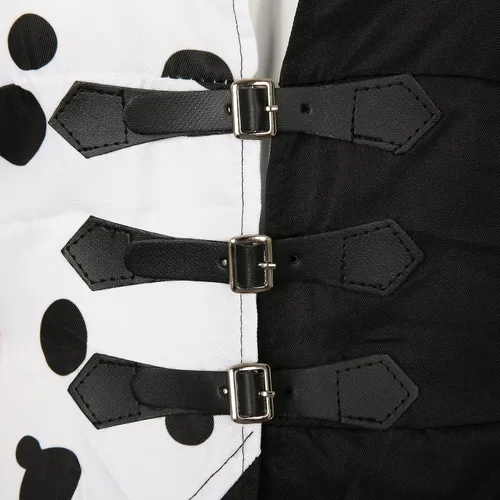 Vista 5 de Drofe Disfraz de Cruella Devil para mujer, disfraz de cosplay para Halloween