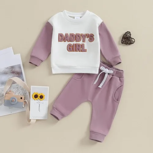 Vista 2 de Conjunto de sudadera con letras de leopardo para recién nacido, ropa de otoño e invierno