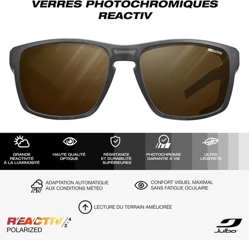 Vista 3 de Julbo Gafas de sol rectangulares modernas unisex para adultos
