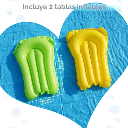 Vista 8 de Tobogán acuático antideslizante de 40 pies, gigante, antideslizante para niños, adolescentes y adultos, para verano, toboganes y toboganes