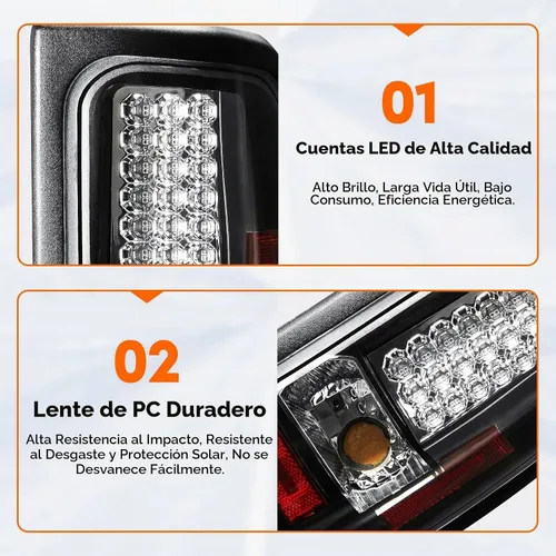 Vista 5 de Luz trasera LED para Dodge Ram 1500 1994-2001, para Dodge Ram 2500 3500 94 Par de lámparas de montaje de luces traseras traseras, lente transparente