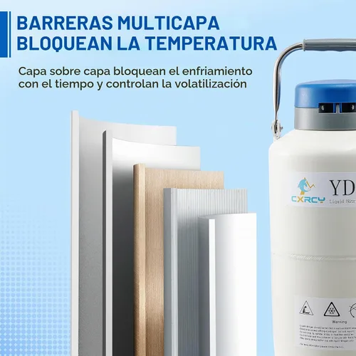 Vista 5 de CXRCY Contenedor criogénico de aleación de aluminio 3L de nitrógeno líquido (LN2) Dewar, tanque Dewar con 6 recipientes y bolsa de transporte