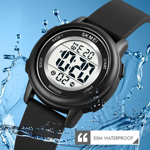 Vista 3 de MASTOP Moda LED Luz Digital Deporte Relojes Cronómetro Calendario Reloj 5Bar Impermeable Multifuncional Reloj de Pulsera