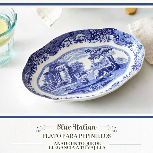 Vista 2 de Spode - Plato de pepinillo italiano azul italiano azul - BlueWhite