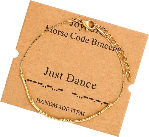 Vista 112 de JoycuFF Pulseras inspiradoras de código morse para mujeres, cuentas de plata, joyería con mantra de motivación, regalos para ella