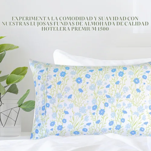 Vista 4 de Elegant Comfort Juego Ultra Suave de 2 Fundas de Almohada con Estampado Floral - 1500 Microfibra de Calidad Premium de Hotel, Suaves y Lisas
