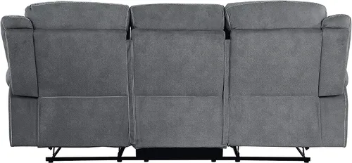 Vista 5 de Elountik Zubaida - Sofá reclinable de 3 plazas con consola y base de carga USB, sofá reclinable con cajón de almacenamiento en la base del asiento