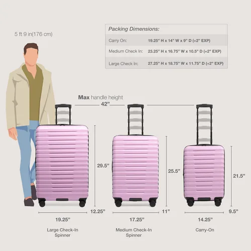 Vista 8 de U.S. Traveler Boren - Maleta de viaje de policarbonato resistente con 8 ruedas giratorias, asa de aluminio