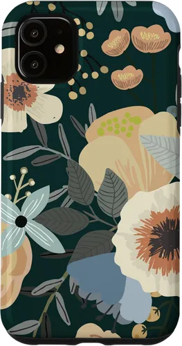 Vista 5 de Funda para iPhone 14 con diseño floral botánico de flores silvestres (bosque)