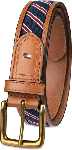 Vista 29 de Tommy Hilfiger Men's Fabric Inlay Casual Belt with Classic Harness Buckle