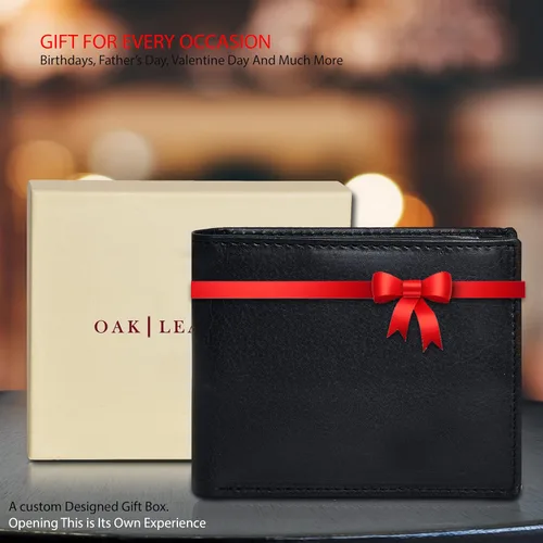 Vista 7 de Carteras RFID delgadas para hombres - Cartera de bolsillo frontal de piel genuina