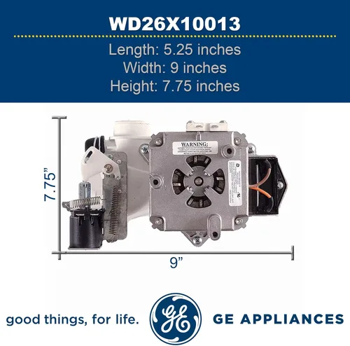 Vista 5 de GE WD26X10013 - Conjunto de bomba y motor originales OEM para lavavajillas GE