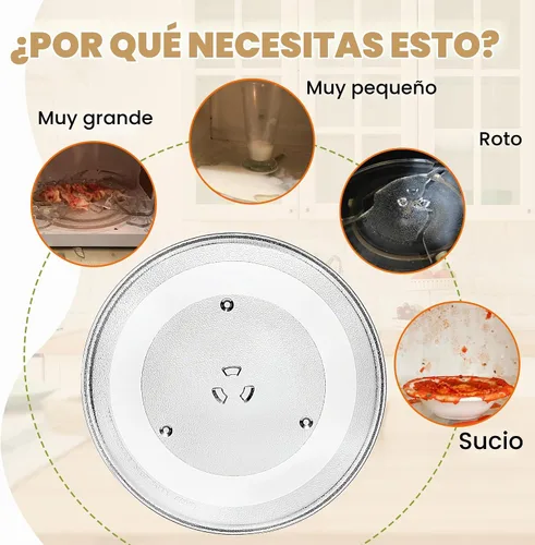 Vista 5 de Reemplazo de placa giratoria de vidrio para microondas de 11.25 pulgadas, compatible con Samsung y GE, placa de vidrio para microondas de 11 1/4