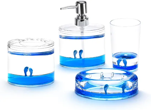 Vista 10 de Locco Decor Acrílico líquido 3D movimiento flotante baño cocina tocador accesorio jabón loción dispensador océano dibujos animados animal tema pato