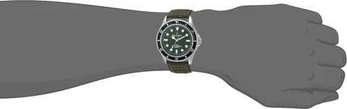 Vista 20 de Peugeot Reloj deportivo con bisel para hombre con correa de muñeca de lona negra