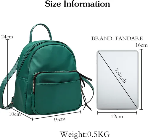 Vista 7 de FANDARE - Mochila para mujer, Negro), CC-AU003