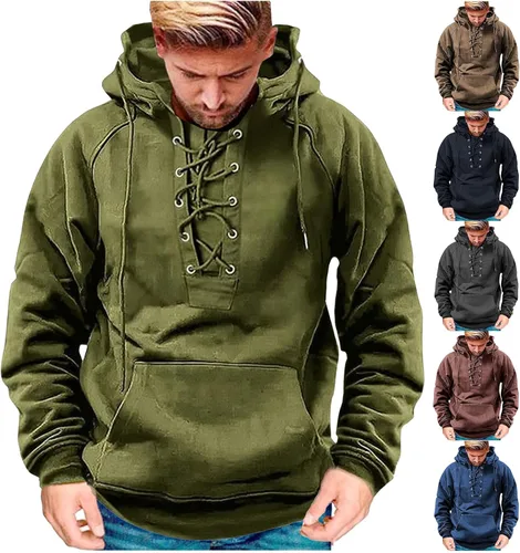 Vista 2 de Sudaderas tácticas para hombre, con cremallera de un cuarto, con capucha, manga larga, estilo cargo, entrenamiento, al aire libre, con bolsillo
