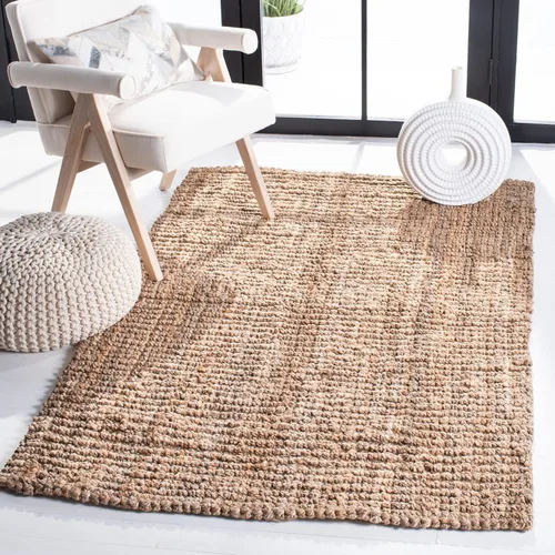 Vista 35 de SAFAVIEH Alfombra 2x3 - Colección de fibra natural - Marrón, yute hecho a mano, estilo granja, textura gruesa de pelo grueso (NF447D)