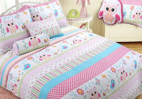 Vista 14 de Cozy Line Home Fashions Juego de colcha reversible de microfibra rosa para niñas (mariposas, tamaño individual, 2 piezas)