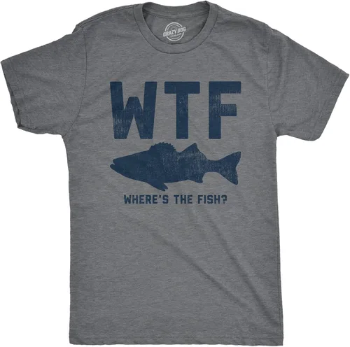 Vista 28 de Crazy Dog - Camiseta divertida para hombre, diseño de broma de pesca, camisetas novedosas de pescador