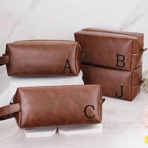 Vista 4 de Bolsa de Aseo Personalizada con Nombre Regalos para Hombres, Aniversario Navidad San Valentín Día del Padre Cumpleaños Regalos para Esposo Papá