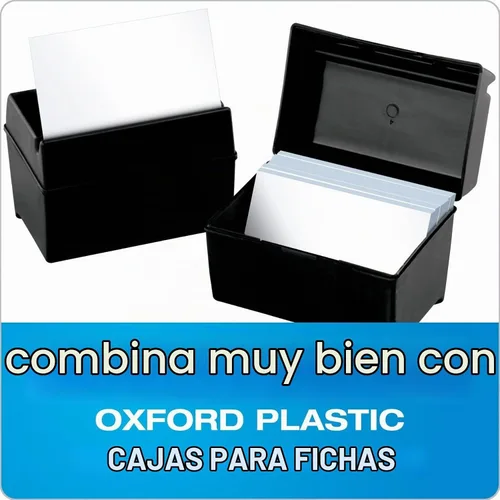 Vista 8 de Oxford fichas negras, de 3 x 5 pulgadas, de color blanco, (100 unidades), Blanco