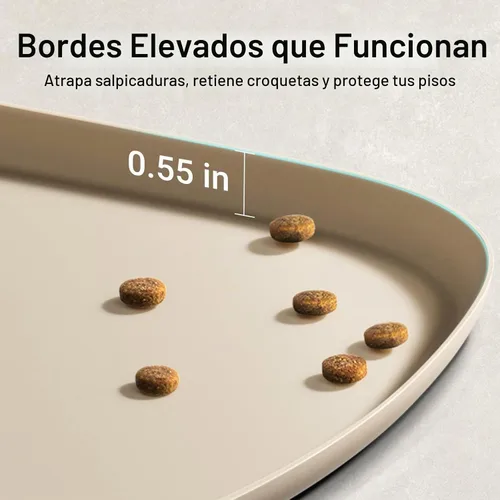 Vista 4 de DownyPaws Tapetes de comida para gatos para pisos, impermeables, sin BPA, tapete de silicona para comida de mascotas, tapete antideslizante