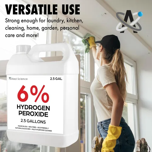 Vista 8 de Allied Science 6% de peróxido de hidrógeno, grado alimenticio H202 y agua desionizada, 2,5 galones