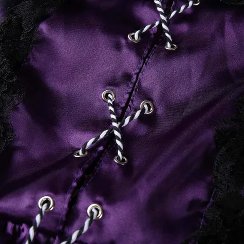 Vista 5 de Wkishenl Vestido del siglo XVIII para mujer, vestido victoriano de mangas acampanadas, vestido de reina, vestido medieval vintage, disfraz