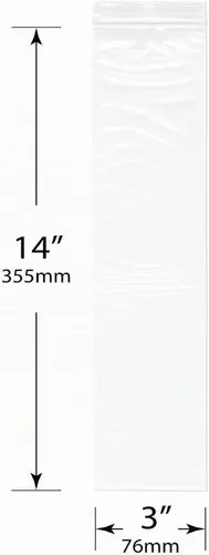 Vista 2 de Plymor - Bolsas con cierre (3 x 14 pulgadas, 2 mil, 100 unidades) Bolsas de plástico para joyas, cuentas, monedas, tornillos, piezas pequeñas