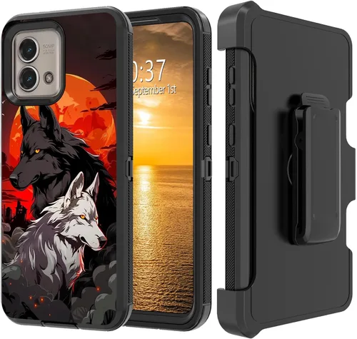 Vista 177 de Funda para Moto G Stylus 5G 2023 con funda de clip para cinturón y soporte, resistente de doble capa, resistente a prueba de golpes, para Motorola