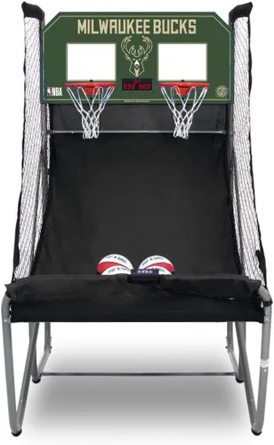 Vista 24 de Pop-A-Shot - Home Dual Shot Arcade Basketball Game with NBA Graphics l Sensor Scoring l 16 Game Modes l 7 Balls l Foldable Storage l for All NBA Fans