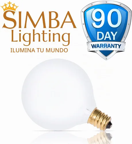 Vista 6 de Simba Lighting Bombilla pequeña de globo G16.5 redonda de 40 W, base E12 de candelabro (paquete de 10) para candelabro, luz de ventilador de techo
