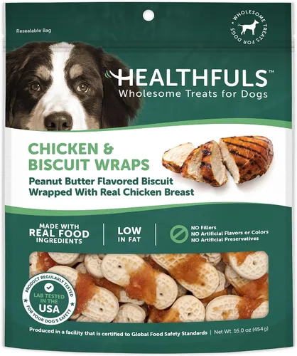 Vista 10 de HEALTHFULS Galletas para perros con sabor a pollo y mantequilla de maní, 16 onzas, (paquete de 2)