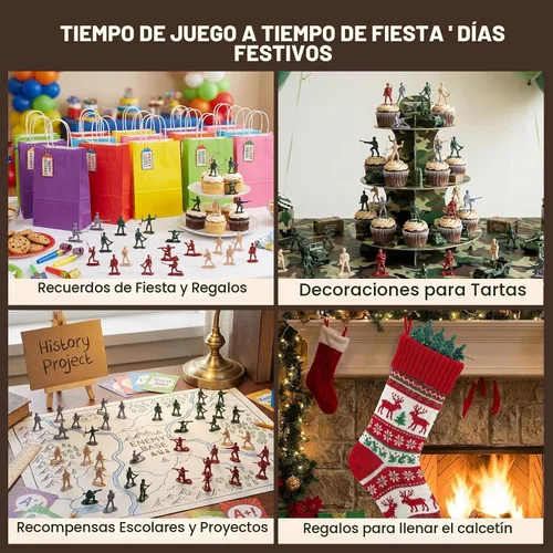Vista 6 de AMOR PRESENT Juego de 120 piezas militares para hombres del ejército, juego de soldado militar, figuras de acción del ejército, con vehículos