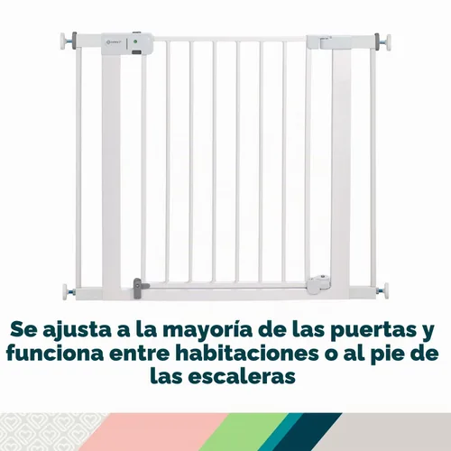 Vista 4 de Safety 1st Puerta de bebé de cierre automático fácil de instalar con fijación de montaje a presión, color gris